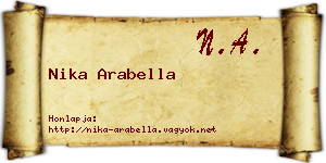 Nika Arabella névjegykártya